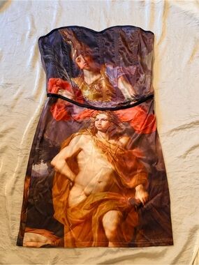 AKIRA Bodycon Dress with renaissance art scene